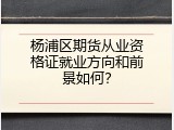 杨浦区期货从业资格证就业方向和前景如何？