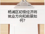 杨浦区初级经济师就业方向和前景如何？
