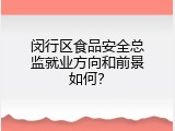 闵行区食品安全总监就业方向和前景如何？