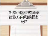 湘潭中医传统师承就业方向和前景如何？