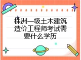 株洲一级土木建筑造价工程师考试需要什么学历