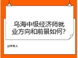 乌海中级经济师就业方向和前景如何？