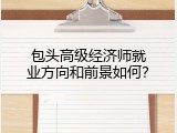 包头高级经济师就业方向和前景如何？