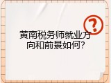 黄南税务师就业方向和前景如何？
