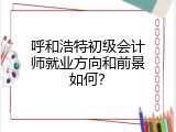 呼和浩特初级会计师就业方向和前景如何？