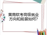 黄南软考高级就业方向和前景如何？