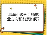 乌海中级会计师就业方向和前景如何？
