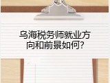 乌海税务师就业方向和前景如何？