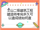 文山二级建筑工程建造师考完多久可以查成绩如何查