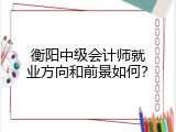 衡阳中级会计师就业方向和前景如何？