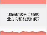 湖南初级会计师就业方向和前景如何？