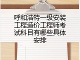 呼和浩特一级安装工程造价工程师考试科目有哪些具体安排