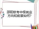 邵阳软考中级就业方向和前景如何？
