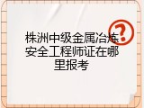 株洲中级金属冶炼安全工程师证在哪里报考