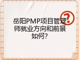 岳阳PMP项目管理师就业方向和前景如何？