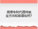 湘潭专利代理师就业方向和前景如何？