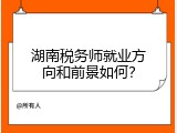 湖南税务师就业方向和前景如何？