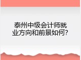 泰州中级会计师就业方向和前景如何？