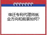 宿迁专利代理师就业方向和前景如何？