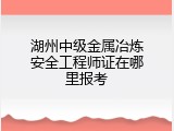 湖州中级金属冶炼安全工程师证在哪里报考