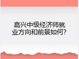 嘉兴中级经济师就业方向和前景如何？