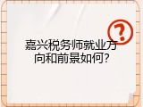 嘉兴税务师就业方向和前景如何？
