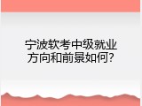宁波软考中级就业方向和前景如何？