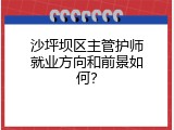 沙坪坝区主管护师就业方向和前景如何？