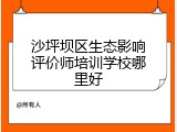 沙坪坝区生态影响评价师培训学校哪里好