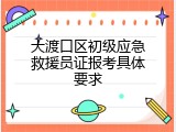大渡口区初级应急救援员证报考具体要求