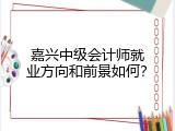 嘉兴中级会计师就业方向和前景如何？