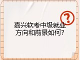 嘉兴软考中级就业方向和前景如何？