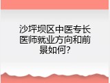 沙坪坝区中医专长医师就业方向和前景如何？