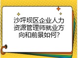 沙坪坝区企业人力资源管理师就业方向和前景如何？