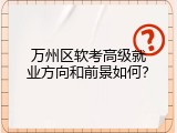 万州区软考高级就业方向和前景如何？