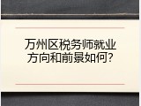 万州区税务师就业方向和前景如何？