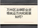万州区法律职业资格就业方向和前景如何？