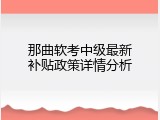那曲软考中级最新补贴政策详情分析
