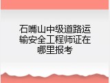 石嘴山中级道路运输安全工程师证在哪里报考