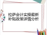 拉萨会计实操最新补贴政策详情分析