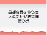 昌都食品企业负责人最新补贴政策详情分析