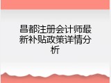 昌都注册会计师最新补贴政策详情分析