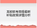 龙岩软考高级最新补贴政策详情分析