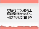 攀枝花二级建筑工程建造师考完多久可以查成绩如何查