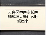 大兴区中医专长医师成绩大概什么时候出来