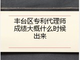 丰台区专利代理师成绩大概什么时候出来