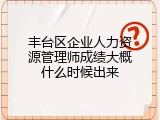 丰台区企业人力资源管理师成绩大概什么时候出来