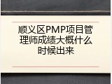 顺义区PMP项目管理师成绩大概什么时候出来