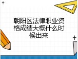 朝阳区法律职业资格成绩大概什么时候出来