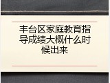 丰台区家庭教育指导成绩大概什么时候出来